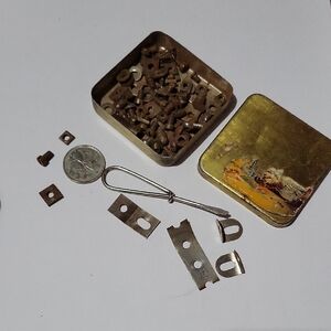 Antique~ Meccano~ Tin~nuts bolts screws and Accsesories